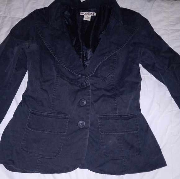 Women's Cute  Peplum Black Blazer Jacket - Picture 1 of 3